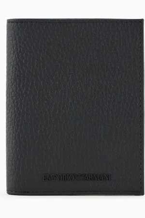 Emporio Armani Porte-cartes en cuir martelé