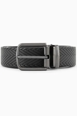 Emporio Armani Ceinture en cuir imprimé tressé