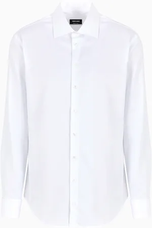 Giorgio Armani Chemise coupe classique en coton micro-armuré