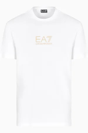 EA7 T-shirt ras-du-cou Gold Label en jersey de viscose