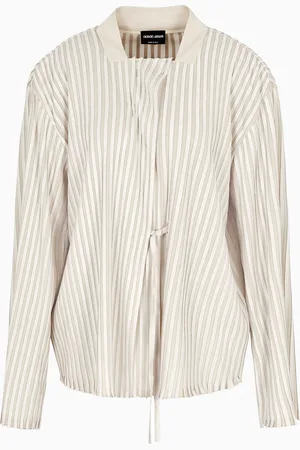 Giorgio Armani Veste en jersey de soie et cuir suédé