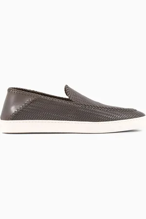Giorgio Armani Galleria 3 Chaussures à enfiler en cuir imprimé croisé