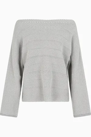 Emporio Armani Pull à col bateau et motif chevrons ondulé