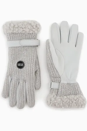 Giorgio Armani Gants Neve en peau de cerf et maille lamie