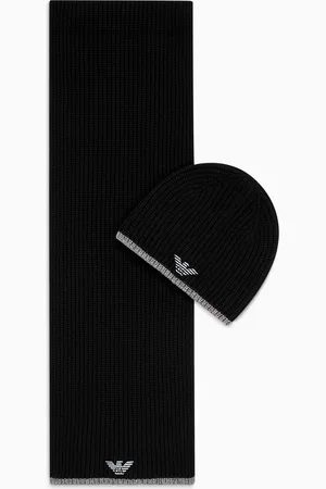 Emporio Armani Ensemble bonnet et écharpe avec aigle brodé