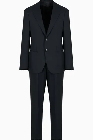 Giorgio Armani Costume gamme Soho à simple boutonnage en laine vierge armurée