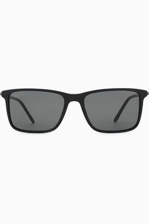 Giorgio Armani Lunettes de soleil de forme rectangulaire pour homme, ajustement asiatique
