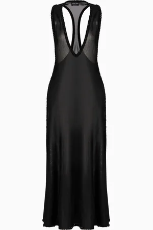 Giorgio Armani Robe longue en viscose avec broderie
