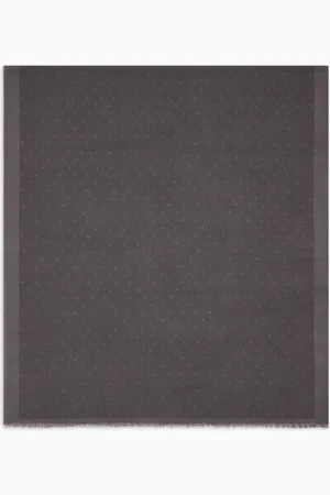 Emporio Armani Étole en modal et coton avec logo jacquard all over