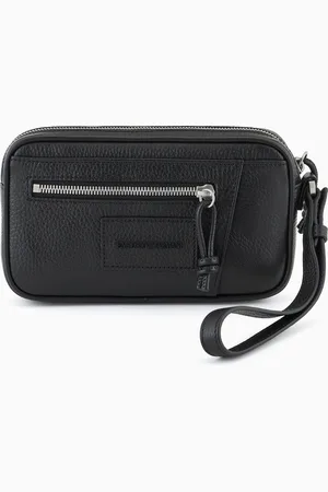 Emporio Armani Trousse de toilette en cuir martelé