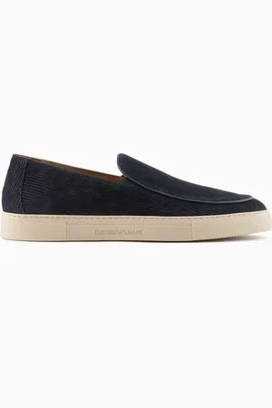Emporio Armani Chaussures à enfiler en cuir suédé milleraies