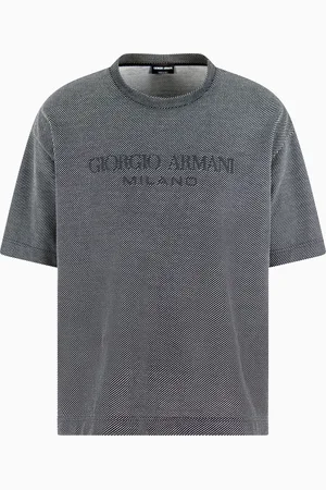 Giorgio Armani T-shirt Collection Denim en coton avec logo brodé
