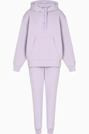 EA7 Survêtement à capuche en jersey de coton stretch