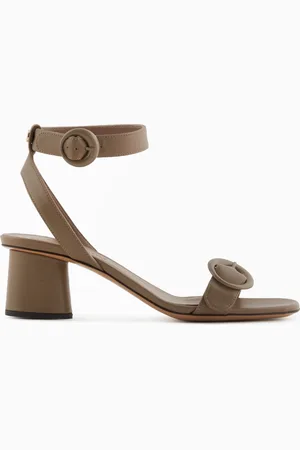 Emporio Armani Sandales à talons à double bride en cuir