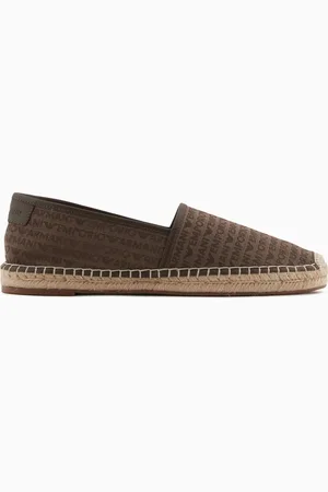 Emporio Armani Espadrilles en tissu jacquard avec inscription logo all over