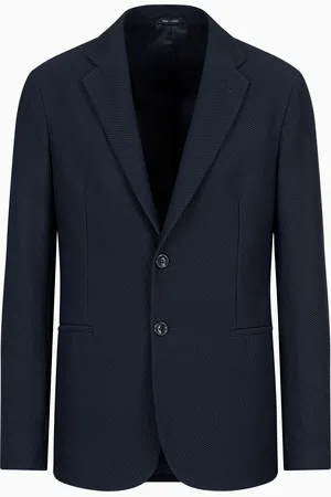 Giorgio Armani Veste à simple boutonnage en tissu gaufré technique