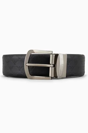 Emporio Armani Ceinture en cuir réversible avec monogramme all over