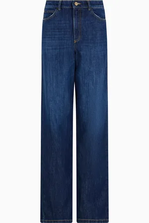 Emporio Armani Jean J4B taille mi-haute et jambe droite en denim