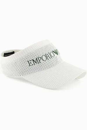 Emporio Armani Visière en maille avec grand logo
