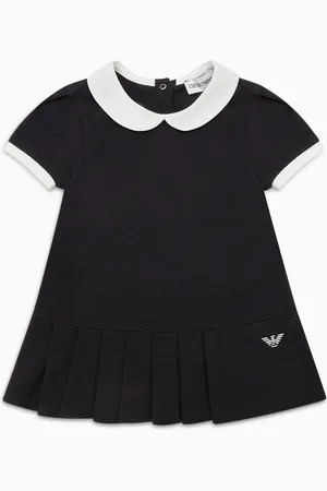 Emporio Armani Robe en jersey à col Claudine avec jupe plissée