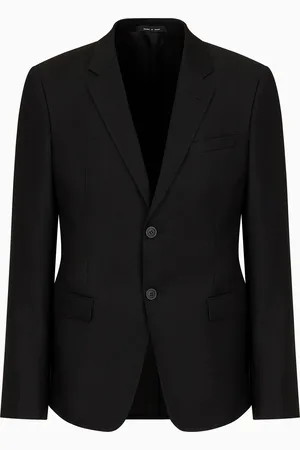Emporio Armani Veste à simple boutonnage en laine vierge peignée