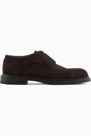 Emporio Armani Brogues en cuir suédé avec poinçons en queue d