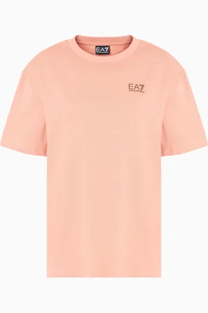 EA7 T-shirt ras-du-cou à grand imprimé en jersey de pur coton