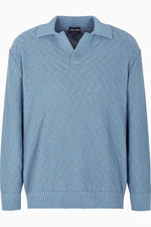 Giorgio Armani Pull polo en coton jacquard