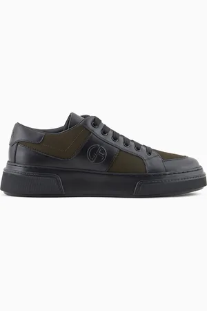 Giorgio Armani Sneakers en cuir et tissu
