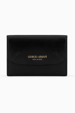 Giorgio Armani Mini portefeuille à trois volets la Prima en cuir liégé