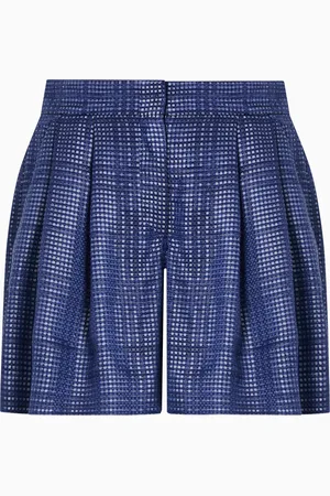 Emporio Armani Short à pinces en cupro mélangé à motif à carreaux