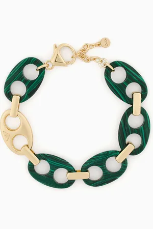 Emporio Armani Bracelet chaîne en malachite verte reconstituée