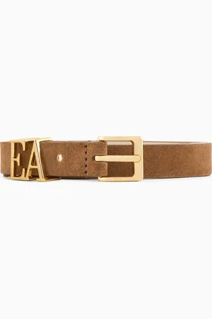 Emporio Armani Ceinture en cuir suédé avec boucle EA façonnée