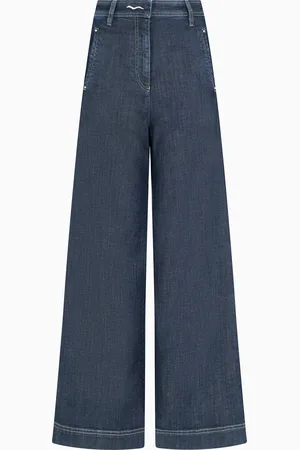 Giorgio Armani Pantalon large collection Denim en denim de coton stretch