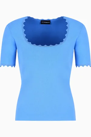 Emporio Armani Top en point de tissu avec bords festonnés
