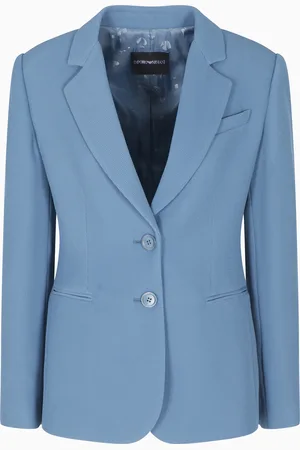 Emporio Armani Blazer à simple boutonnage en tissu technique gaufré ASV