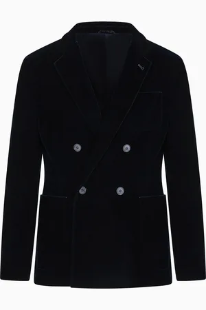 Giorgio Armani Veste Upton en velours uni stretch fermeture croisée