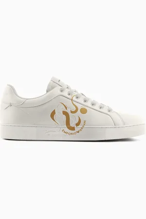 Emporio Armani Sneakers en cuir imprimé serpent du