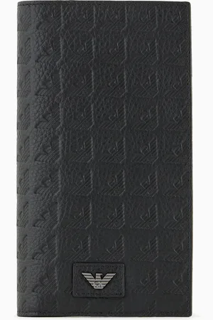 Emporio Armani Porte-Yen en cuir embossé aigle all over