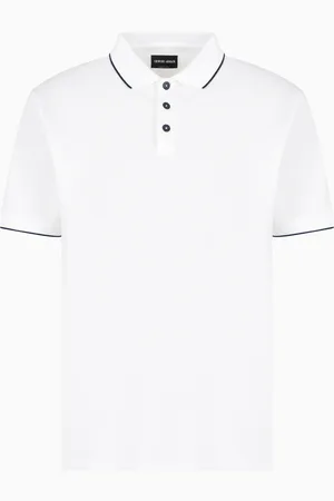 Giorgio Armani Polo en piqué de coton en fil d’Écosse