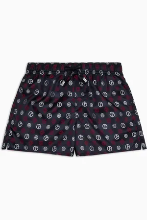 Giorgio Armani Boxer de bain en tissu jacquard avec logo all over