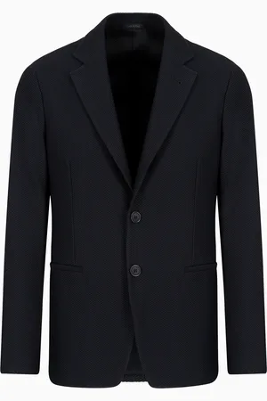 Giorgio Armani Veste à simple boutonnage en tissu gaufré technique