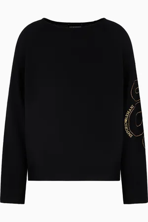 Emporio Armani Pull en laine vierge avec broderie