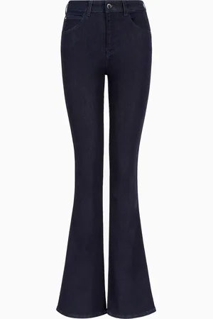 Emporio Armani Jean J47 taille mi-haute, coupe évasée, en denim et viscose mélangés