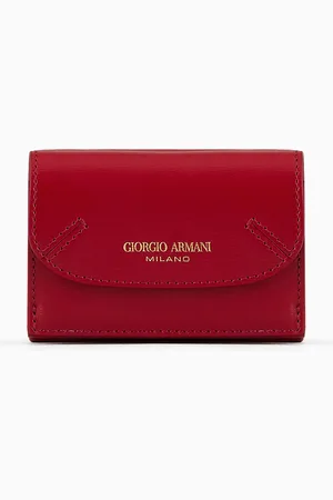 Giorgio Armani Mini portefeuille à trois volets la Prima en cuir liégé