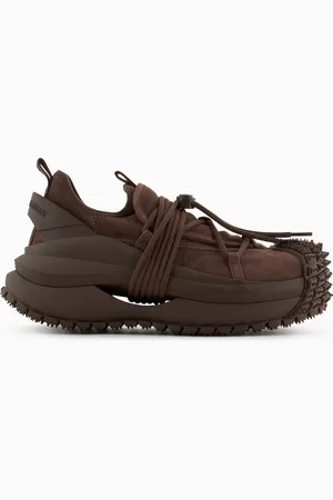 Emporio Armani Sneakers en cuir suédé avec détails en caoutchouc et cordon de serrage