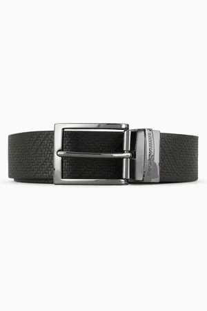 Emporio Armani Ceinture réversible en cuir imprimé torsade