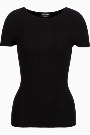 Giorgio Armani Pull à manches courtes en viscose au point mousse