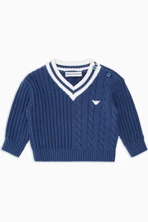 Emporio Armani Pull à col en V en maille double