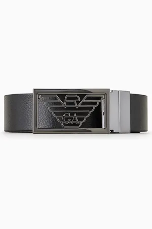Emporio Armani Ceinture réversible en cuir bicolore avec un côté liégé